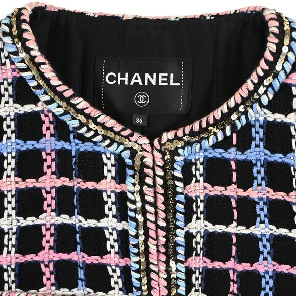 Chanel 2022 Printed Evening Tweed Jacket in Multicolor Cotton - Picture 4 of 5